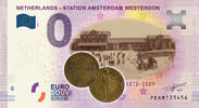 0 Euro biljet Nederland 2019 - Station Amsterdam Westerdok KLEUR -