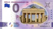 0 Euro biljet Duitsland 2023 - Berlin - Brandenburger Tor KLEUR -