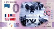 0 Euro biljet Nederland 2024 - D-DAY 1944-2024 KLEUR -