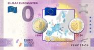 0 Euro biljet Nederland 2024 - 25 jaar Euromunten KLEUR -