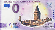 0 Euro biljet Turkije 2021 - Istanbul Galata Kulesi KLEUR -