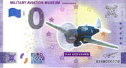 0 Euro biljet USA 2022 - Military Aviation Museum - P40 Kittyhawk KLEUR -