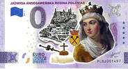 0 Euro biljet Polen 2022 - Jadwiga Andegawenska Regina Poloniae KLEUR -