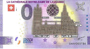 0 Euro biljet Zwitserland 2021 - La Cathédrale Notre-Dame de Lausanne KLEUR -