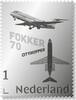Zilveren postzegel Fokker 70 Cityhopper 2024 -