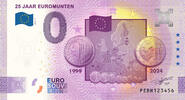 0 Euro biljet Nederland 2024 - 25 jaar Euromunten #000000 -