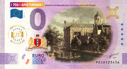 0 Euro biljet Nederland 2025 - Amsterdam VI Gezicht op Nieuwezijds Voorburgwal ANNIVERSARY KLEUR -