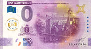 0 Euro biljet Nederland 2025 - Amsterdam VI Gezicht op Nieuwezijds Voorburgwal ANNIVERSARY -