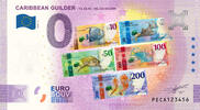 0 Euro biljet Nederland 2025 - Caribbean Guilder 10, 20, 50, 100, 200 Gulden KLEUR -