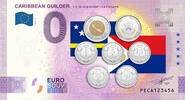 0 Euro biljet Nederland 2025 - Caribbean Guilder 1, 5, 10,25 & 50 Cent + 1 & 5 Gulden KLEUR -