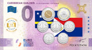 0 Euro biljet Nederland 2025 - Caribbean Guilder 1, 5, 10,25 & 50 Cent + 1 & 5 Gulden ANNIVERSARY KLEUR -