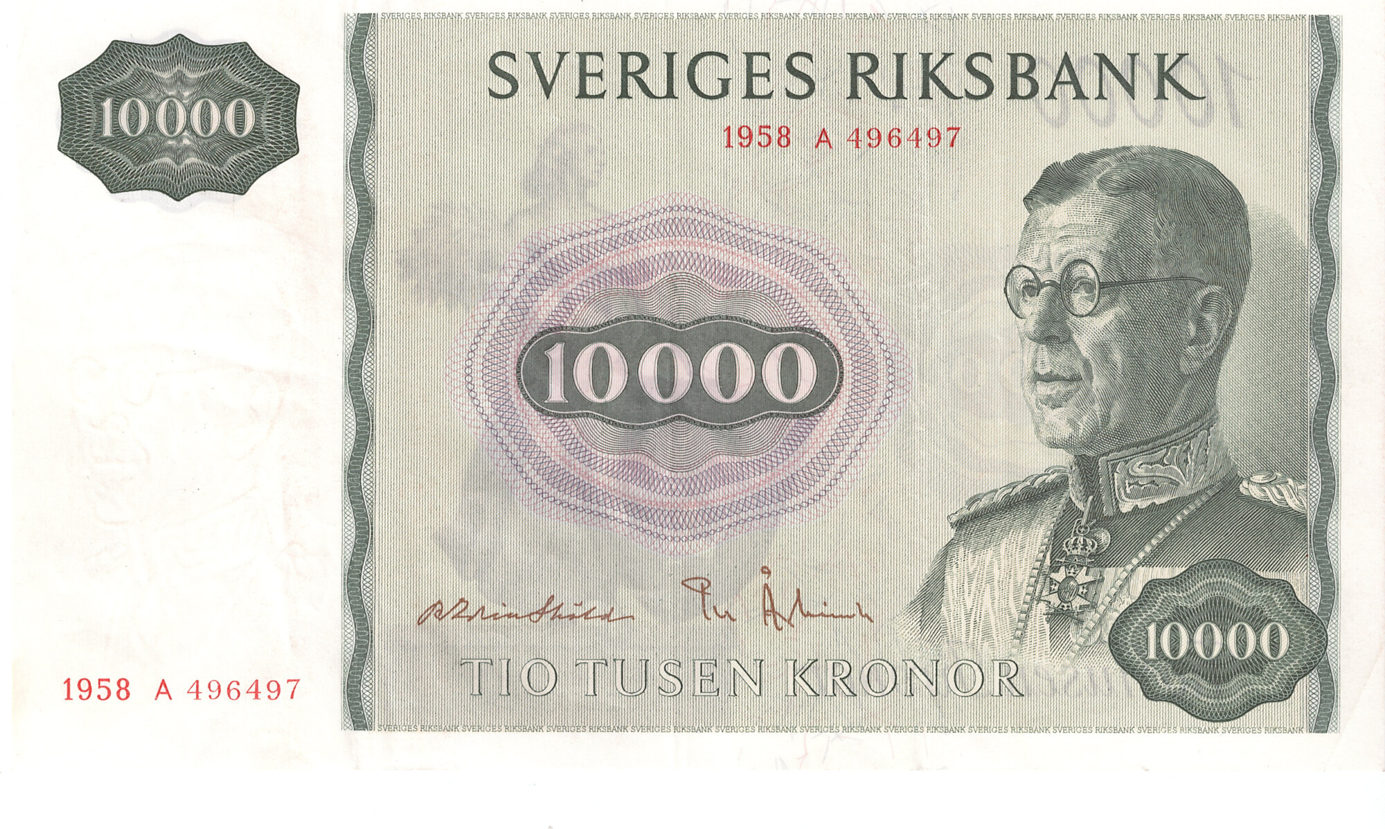 Sweden 10000 Kroner 1958 Vz MA Shops today-200-dollar-how-much-in-norway-currency-us-dollar-to-norwegian