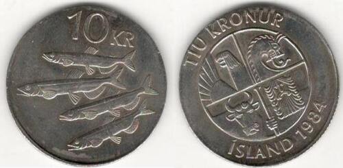 Iceland 10 Kroner 1984 rarietet 1984 funz