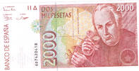 Spain 2000 Pesetas 1992 bfr 50,00 EUR  zzgl. 15,00 EUR Versand