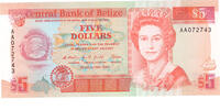 Belize $5 1990 bfr 60,00 EUR  zzgl. 15,00 EUR Versand