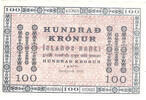 Iceland 100 Kronur /on 5 kronur 1919 bfr