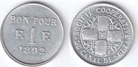 Egypt Suez 1 Francs 1892 fbfr