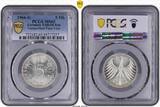 Deutschland 5 Mark 1966 G Mit glattem Rand ohne Randschrift. MS65