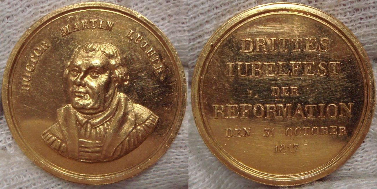 Reformation Goldmedaille 1817 GOLD.Winzige Prüfspur.2 Vorzüglich MA