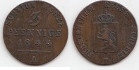 Altdeutschland 3 Pfennig Reuss - jüngere Linie zu Schleiz Heinrich LXII. 1818-1854