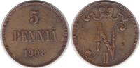 Finnland 5 Pennia Nikolaus II. von Russland 1894-1917 -