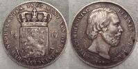 1/2 Gulden 1863 Niederlande - Königreich  Sehr schön.
