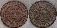 Bolivien 20 Centavos Probe.Messing. -