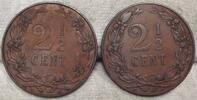 Niederlande - Königreich 2 1/2 Cents 2 Stück. -