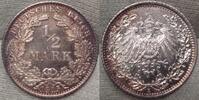 Kaiserreich 1/2 Mark Erstabschlag.Prooflike. -