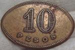 Argentinien Ovale Messingmarke zu 10 Pesos -