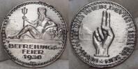 Weimarer Republik Versilberte Bronemedaille Auf die Rheinlandräumung. -