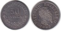 Italien 50 Centesimi Vittorio Emanuele II. 50 Centesimi 1863 N, Neapel