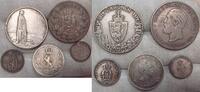 5 Stück.  Norwegen 24 Skilling 1845, 10 Öre 1877, 25 Öre 1876, 2 Kronen 1878, 1914 Sehr schön, schön - sehr schön.