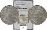 Turkey KM-751 SILVER-10-KURUS-MEHMED-V 1915 (AH1327//7) NGC-AU58
