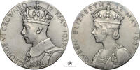 Great Britain Eimer 2046a Silver Large Medal George VI 57mm 1937 unz