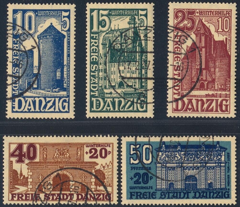 Danzig 1936 WHW Bauwerke gestempelt