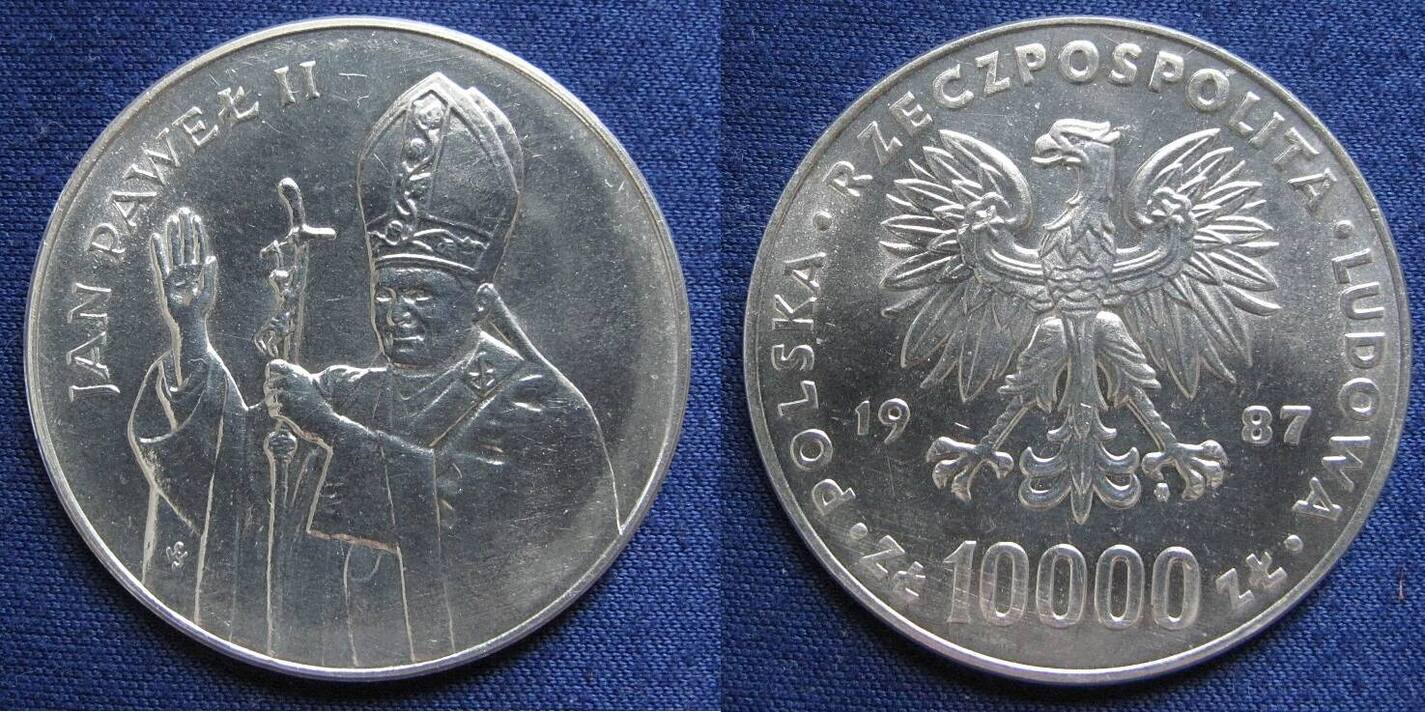 Polen 10 000 Zl 1987 Poland Papst Johannes Paul II Bkfr stg MA Shops polen-10-000-zl-1987-poland-papst-johannes-paul-ii-bkfr-stg-ma-shops