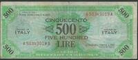 Italien 500 Lire AM-Lire Pi. M22 Banconota dell'Occupazione Americana in Italia -