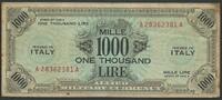 Italien 1000 Lire 1943 AM-Lire Pi. M23 Banconota dellOccupazione Americana in Italia III-