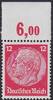 Deutsches Reich 12 Pfg. Hindenburg aus Plattendruck mit Oberrand -