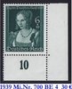 Deutsches Reich 1939 Bogenecken Tag der Deutschen Kunst Dürer Eckrand unten rechts postfrisch