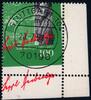 Bundesrepublik 100 Pfg. Sepp Herberger mit Quer- und Längs-Verzähnung, Eckrandstück mit Autogramm -