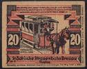 Deutsches Reich - Polen 20 Pfg. Breslau/Wroclaw Strassenbahngeld -