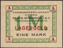 Deutsches Reich 1 Mk. Herne, Bergwerksgesellsch. Hibernia Gefangenenlager Shamrock VII mit WZ! -