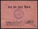 Deutsches Reich 5 Mk. Osterfeld, Sparkasse der Gemeinde OHNE Entwertungsloch!!!!!! -