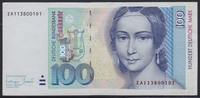 Deutschland 100 DM Clara Schumann, Austausch/Ersatznote Serie ZA/D -