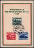 Deutsches Reich 6-25 Pfg. 695-97 'Nürburgring-Rennen' kompl. auf Gedenkblatt/Sonderkarte mit Sonderstempel -