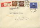 Deutsches Reich 698 Blaues Band/Deutsches Derby 1939 Mischfrankatur auf Orts-R-Brief -