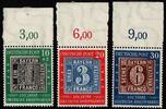 Bundesrepublik Deutschland 10-30 Pfg. 113-15 '100 Jahre Deutsche Briefmarke' komplett mit Oberrand -