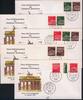 Bundesrepublik Deutschland 'Brandenburger Tor' alle 5 Zusammendrucke auf Schmuck-FDC -